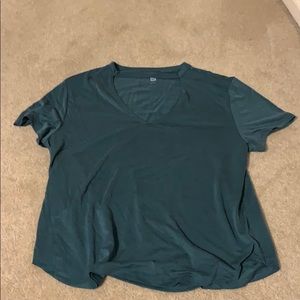 Green shirt sleeve shirt with cut out chest v.